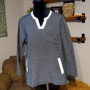 Croft & Barrow size 1X black and white striped